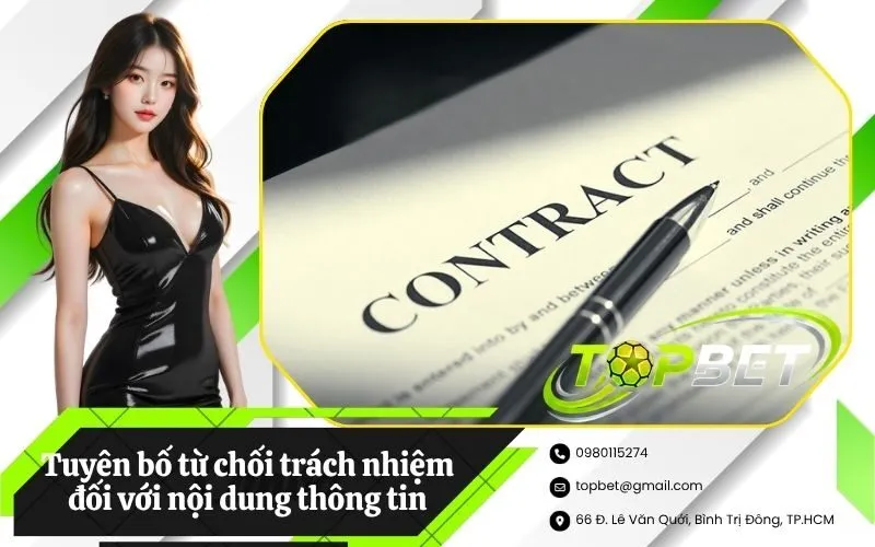 Tuyên bố từ chối trách nhiệm đối với nội dung thông tin